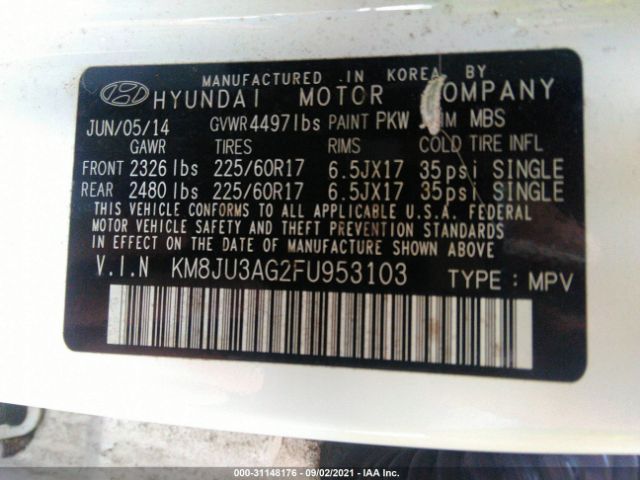 Photo 8 VIN: KM8JU3AG2FU953103 - HYUNDAI TUCSON 