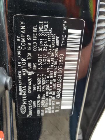 Photo 12 VIN: KM8JU3AG4FU071849 - HYUNDAI TUCSON 