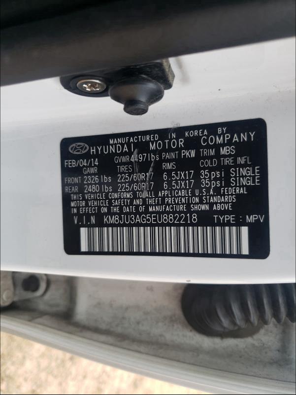 Photo 9 VIN: KM8JU3AG5EU882218 - HYUNDAI TUCSON GLS 