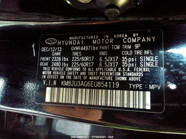 Photo 8 VIN: KM8JU3AG6EU854119 - HYUNDAI TUCSON 