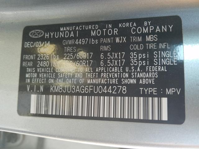 Photo 9 VIN: KM8JU3AG6FU044278 - HYUNDAI TUCSON LIM 