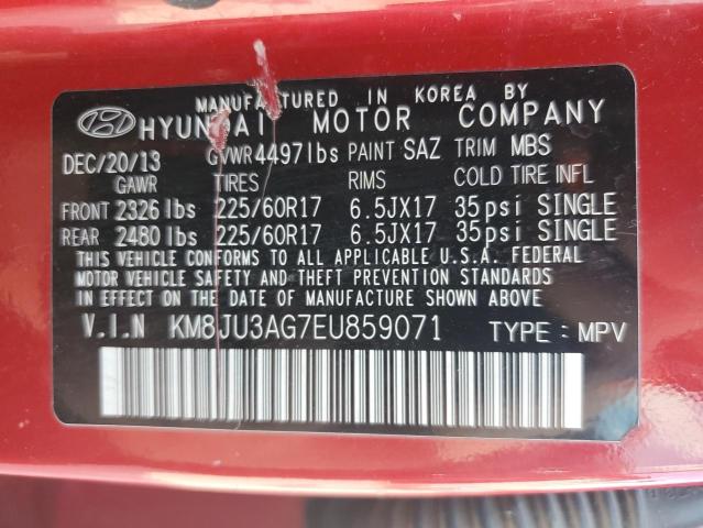 Photo 12 VIN: KM8JU3AG7EU859071 - HYUNDAI TUCSON 