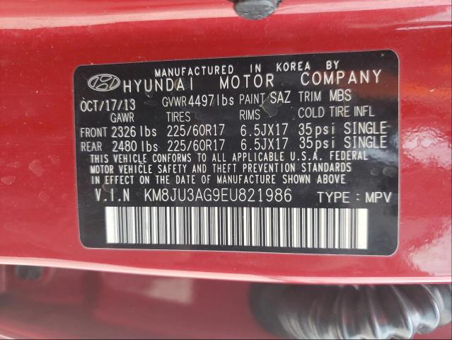 Photo 9 VIN: KM8JU3AG9EU821986 - HYUNDAI TUCSON GLS 