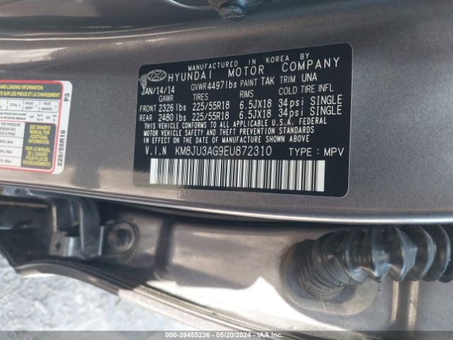 Photo 8 VIN: KM8JU3AG9EU872310 - HYUNDAI TUCSON 