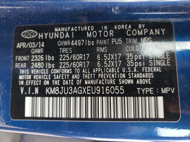 Photo 9 VIN: KM8JU3AGXEU916055 - HYUNDAI TUCSON GLS 