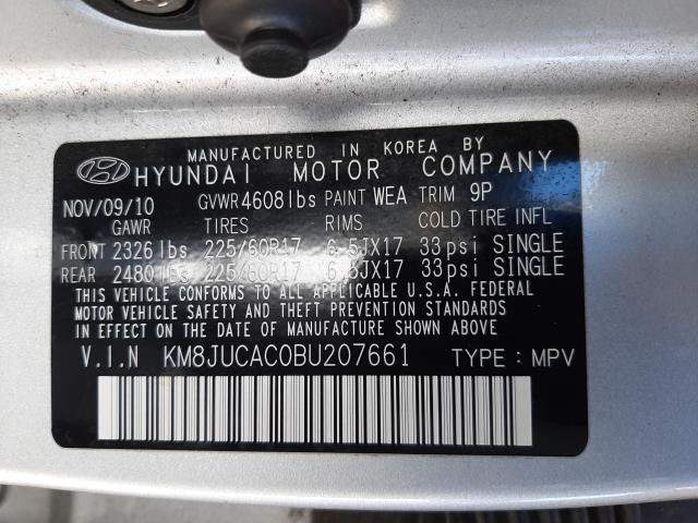 Photo 9 VIN: KM8JUCAC0BU207661 - HYUNDAI TUCSON GLS 