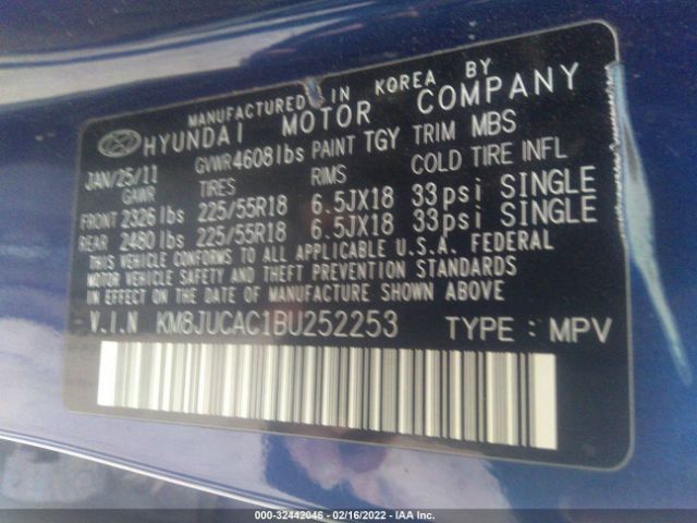 Photo 8 VIN: KM8JUCAC1BU252253 - HYUNDAI TUCSON 