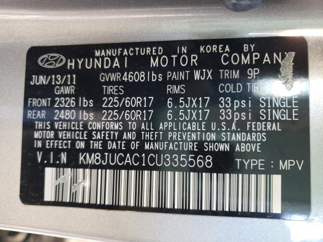 Photo 9 VIN: KM8JUCAC1CU335568 - HYUNDAI TUCSON GLS 