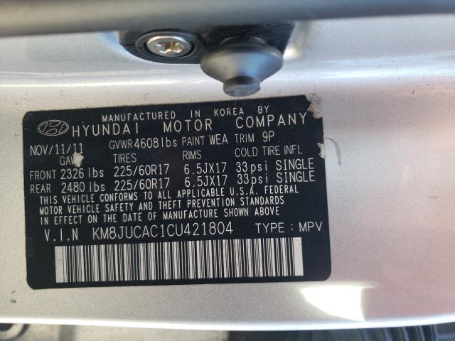 Photo 9 VIN: KM8JUCAC1CU421804 - HYUNDAI TUCSON GLS 