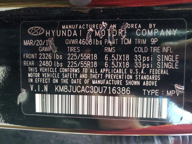 Photo 9 VIN: KM8JUCAC3DU716386 - HYUNDAI TUSCON 