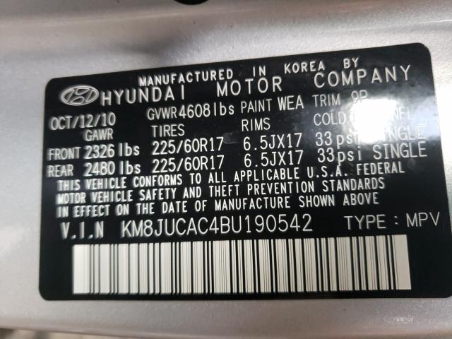 Photo 9 VIN: KM8JUCAC4BU190542 - HYUNDAI TUCSON GLS 