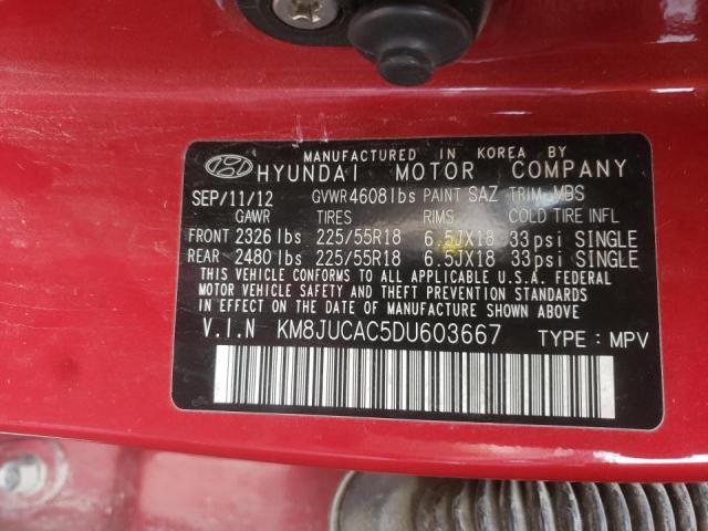 Photo 9 VIN: KM8JUCAC5DU603667 - HYUNDAI TUCSON GLS 