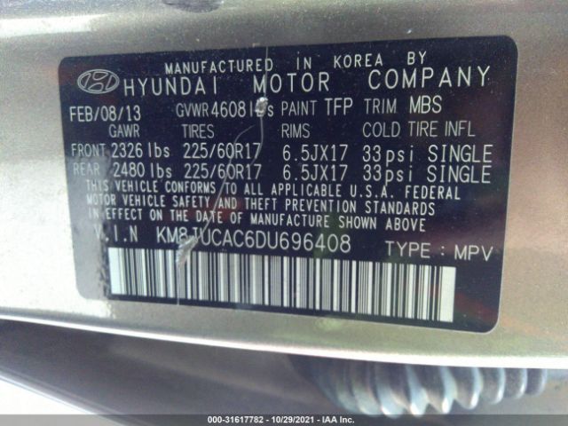 Photo 8 VIN: KM8JUCAC6DU696408 - HYUNDAI TUCSON 