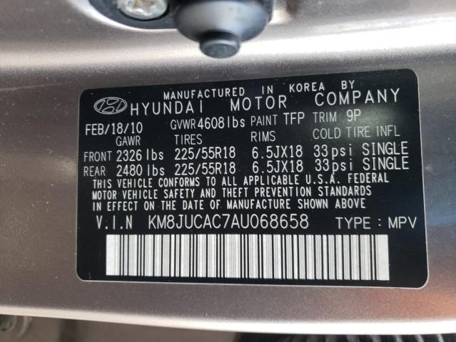 Photo 9 VIN: KM8JUCAC7AU068658 - HYUNDAI TUCSON GLS 