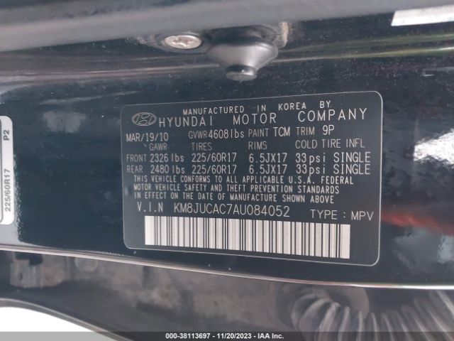 Photo 8 VIN: KM8JUCAC7AU084052 - HYUNDAI TUCSON 