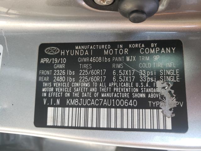 Photo 9 VIN: KM8JUCAC7AU100640 - HYUNDAI TUCSON GLS 