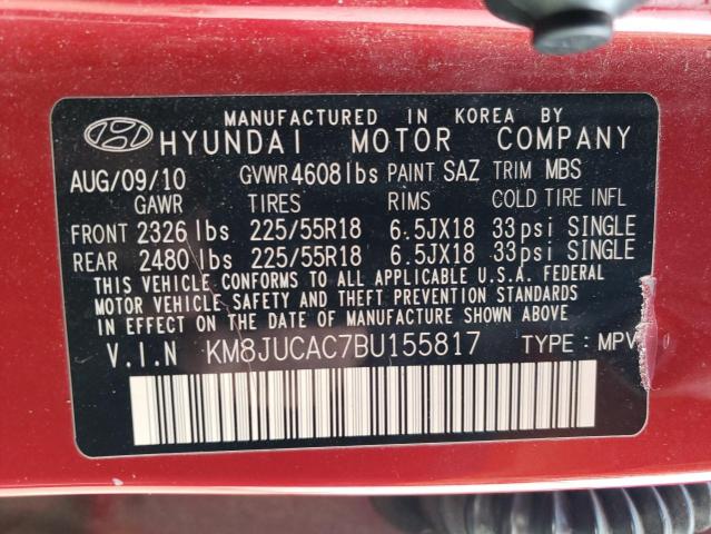 Photo 12 VIN: KM8JUCAC7BU155817 - HYUNDAI TUCSON 