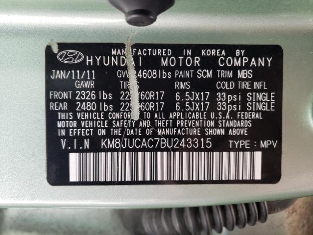 Photo 9 VIN: KM8JUCAC7BU243315 - HYUNDAI TUCSON GLS 