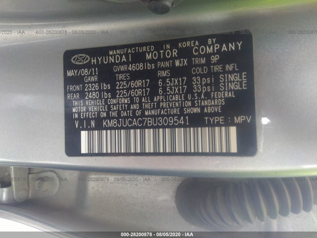 Photo 8 VIN: KM8JUCAC7BU309541 - HYUNDAI TUCSON 