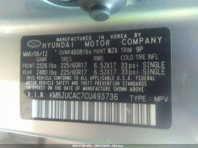 Photo 8 VIN: KM8JUCAC7CU493736 - HYUNDAI TUCSON 