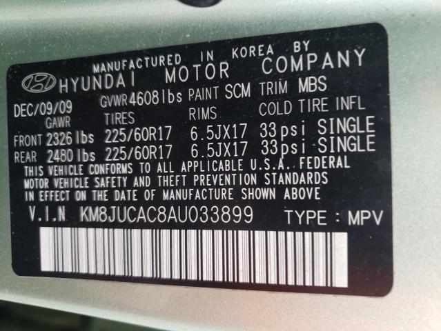 Photo 9 VIN: KM8JUCAC8AU033899 - HYUNDAI TUCSON GLS 