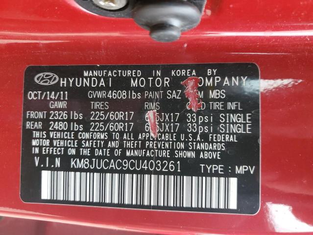 Photo 12 VIN: KM8JUCAC9CU403261 - HYUNDAI TUCSON 