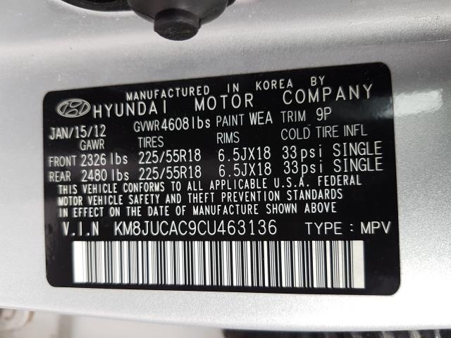 Photo 9 VIN: KM8JUCAC9CU463136 - HYUNDAI TUCSON GLS 