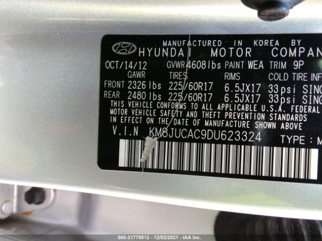 Photo 8 VIN: KM8JUCAC9DU623324 - HYUNDAI TUCSON 