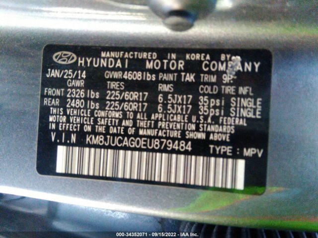 Photo 8 VIN: KM8JUCAG0EU879484 - HYUNDAI TUCSON 