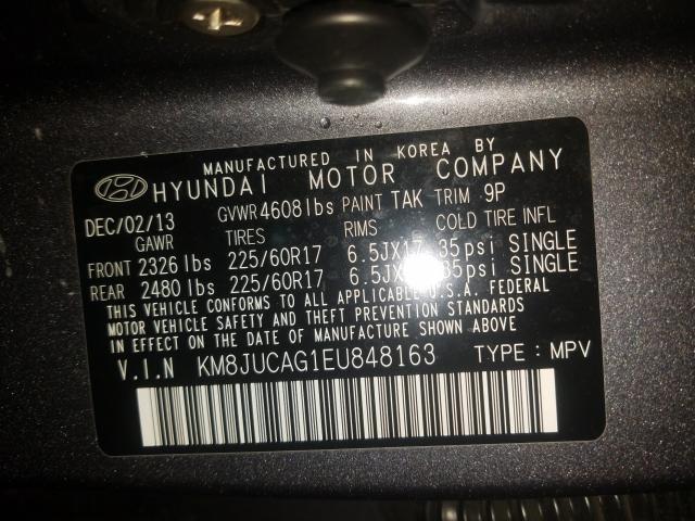 Photo 9 VIN: KM8JUCAG1EU848163 - HYUNDAI TUCSON GLS 