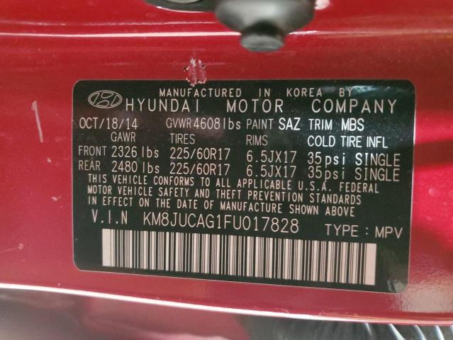 Photo 12 VIN: KM8JUCAG1FU017828 - HYUNDAI TUCSON 