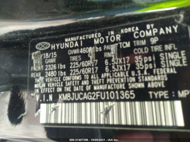 Photo 8 VIN: KM8JUCAG2FU101365 - HYUNDAI TUCSON 