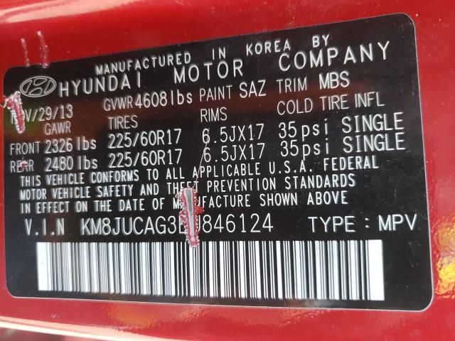 Photo 9 VIN: KM8JUCAG3EU846124 - HYUNDAI TUCSON GLS 