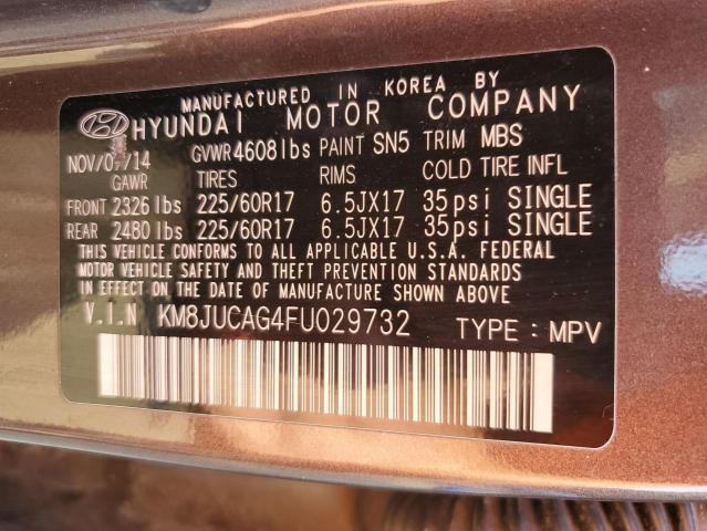 Photo 12 VIN: KM8JUCAG4FU029732 - HYUNDAI TUCSON LIM 