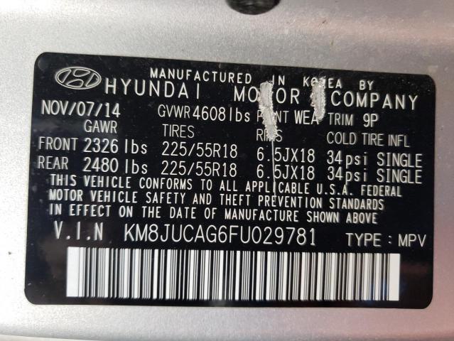 Photo 12 VIN: KM8JUCAG6FU029781 - HYUNDAI TUCSON LIM 