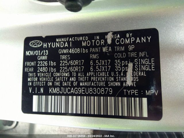 Photo 8 VIN: KM8JUCAG9EU830879 - HYUNDAI TUCSON 