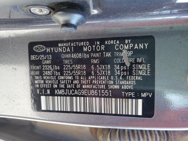 Photo 9 VIN: KM8JUCAG9EU861551 - HYUNDAI TUCSON GLS 