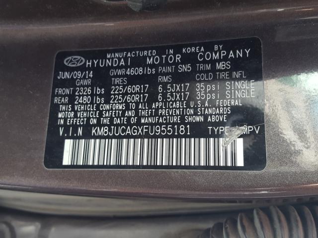 Photo 9 VIN: KM8JUCAGXFU955181 - HYUNDAI TUCSON LIM 