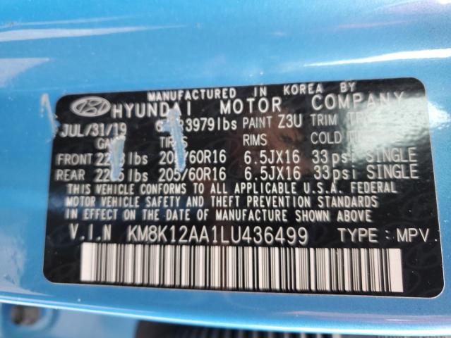 Photo 9 VIN: KM8K12AA1LU436499 - HYUNDAI KONA SE 