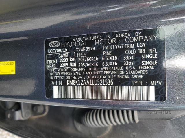 Photo 12 VIN: KM8K12AA1LU521536 - HYUNDAI KONA 