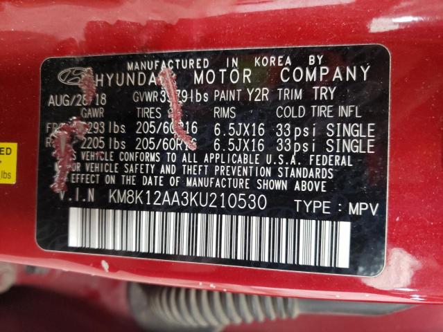 Photo 11 VIN: KM8K12AA3KU210530 - HYUNDAI KONA 