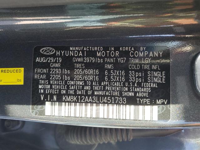 Photo 12 VIN: KM8K12AA3LU451733 - HYUNDAI KONA 