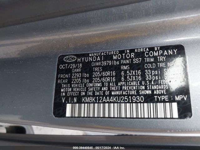 Photo 8 VIN: KM8K12AA4KU251930 - HYUNDAI KONA 