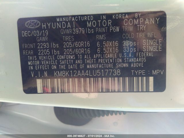 Photo 8 VIN: KM8K12AA4LU517738 - HYUNDAI KONA 