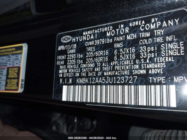 Photo 8 VIN: KM8K12AA5JU123727 - HYUNDAI KONA 