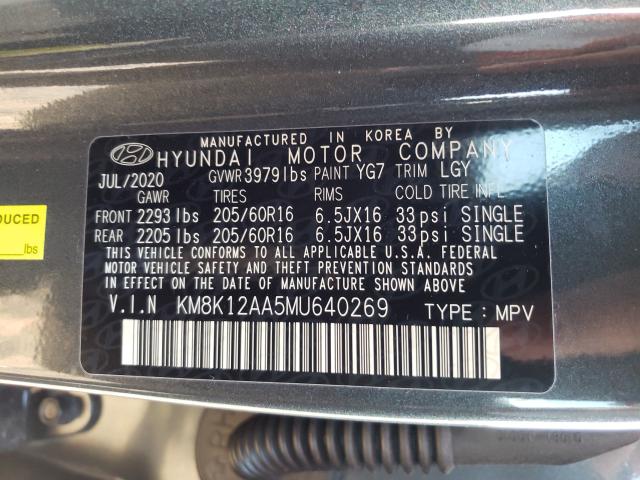 Photo 9 VIN: KM8K12AA5MU640269 - HYUNDAI KONA SE 