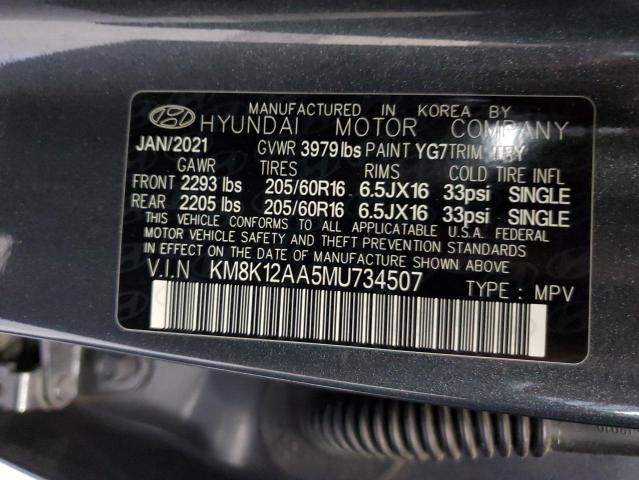 Photo 12 VIN: KM8K12AA5MU734507 - HYUNDAI KONA 