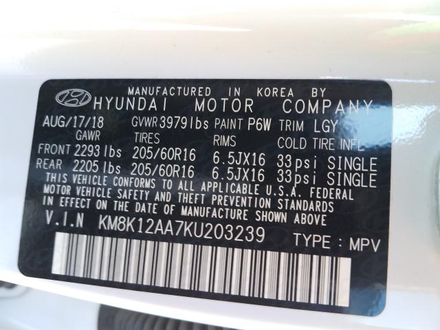 Photo 9 VIN: KM8K12AA7KU203239 - HYUNDAI KONA SE 