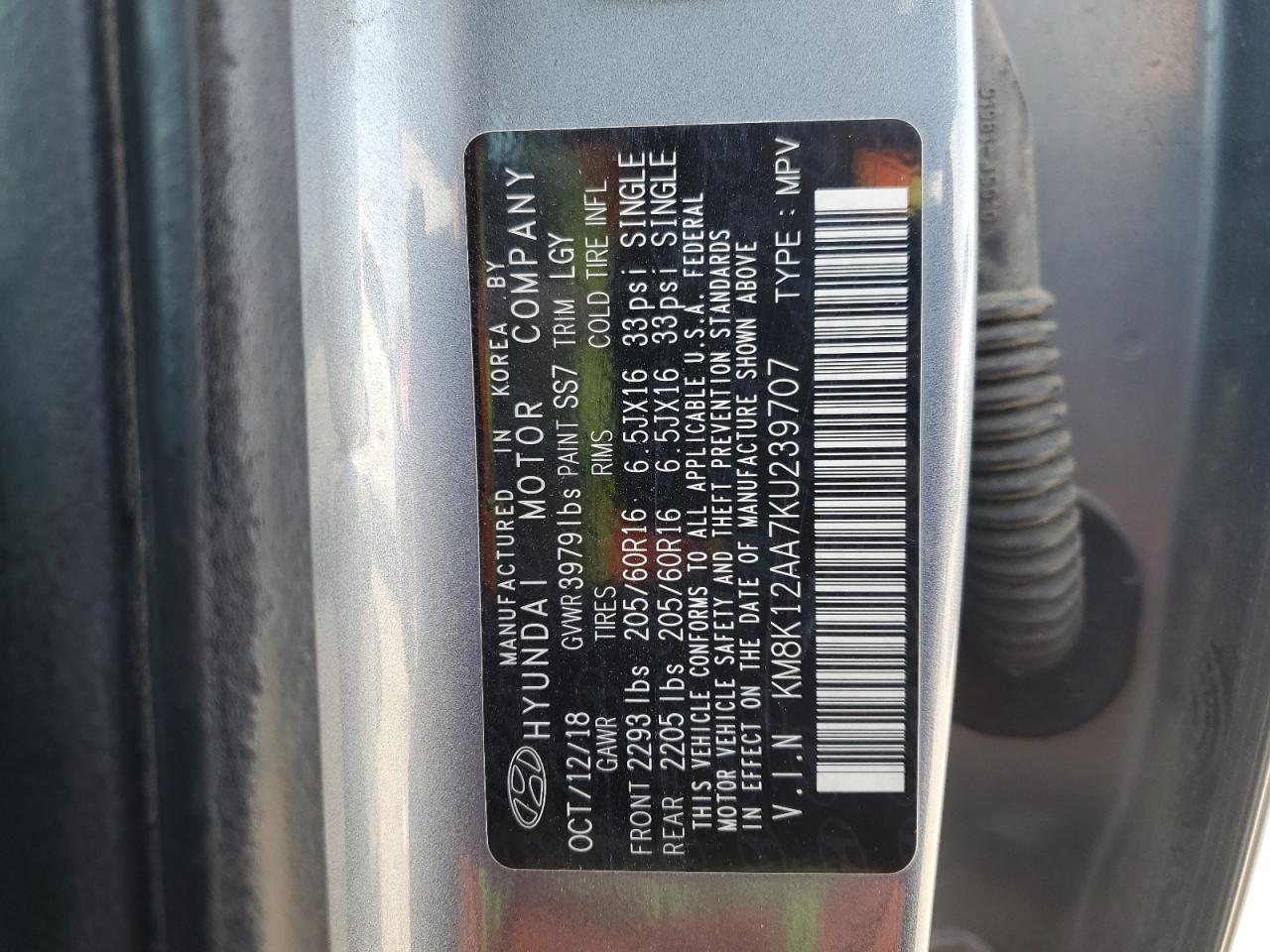 Photo 11 VIN: KM8K12AA7KU239707 - HYUNDAI KONA 