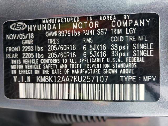 Photo 12 VIN: KM8K12AA7KU257107 - HYUNDAI KONA SE 